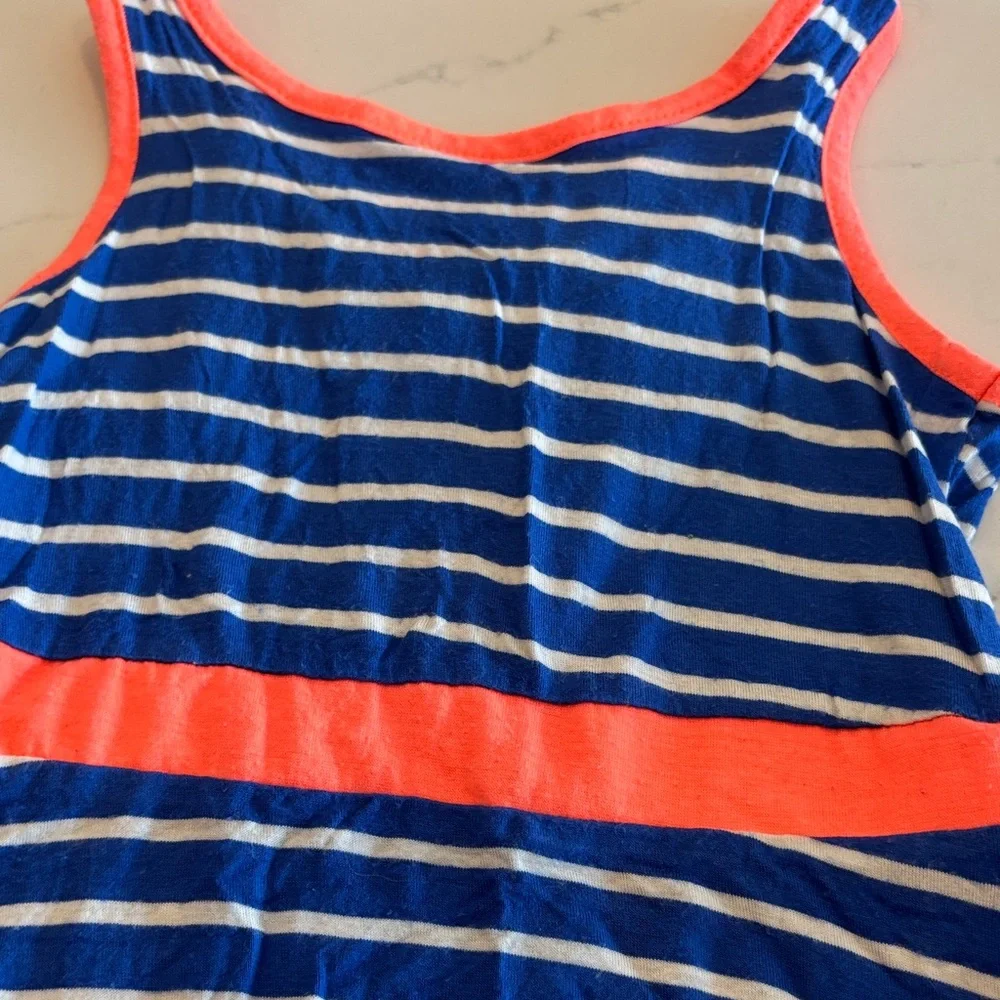 Charming Blue and White Striped Kids Dress Set